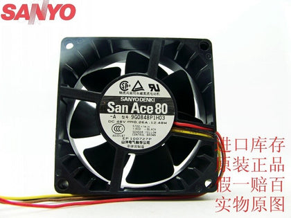 Sanyo 8038 8CM 9G0848P1H03 48V Quiet PWM Fan Thermostat Server