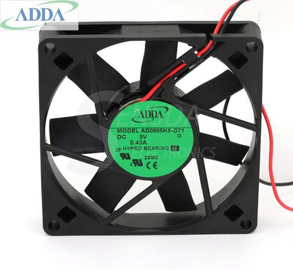 ADDA AD0805HX-D71 8CM 8015 80mm 8cm DC 5V Server Inverter Computer Case Cpu Silent Quiet Cooling Fans