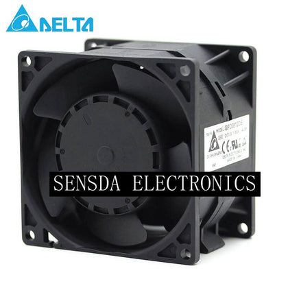 Delta GFC0812DS Car Booster Blower Motor Fuel Modification Powerful Dual 80mm 8056 2.6A DC 12V 80*80*55mm