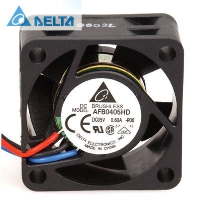 Delta AFB0405HD DC Fan Ball 5 Volt 0.4A 2W 7600RPM 8.48CFM 33dB Flange Mount