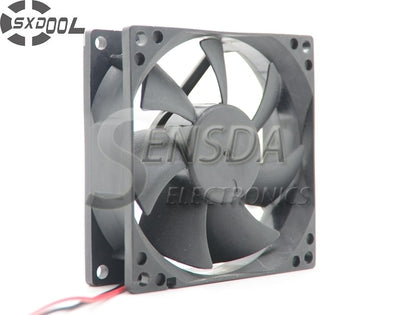 SXDOOL Cooling Fan 80mm 80*80*25mm DC 24V 0.10A Dual Ball Bearing 2pin 2600RPM 38.86CFM