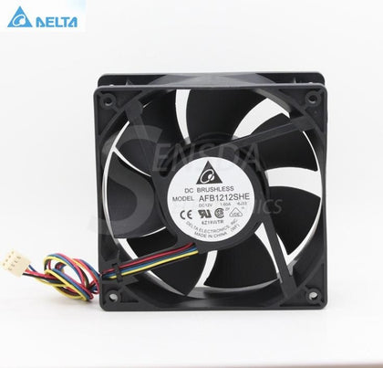 Delta AFB1212SHE 12038 12cm 120mm 1.6A 4 Wire 4-Pin PWM Axial Computer Cpu Case Cooling Fans