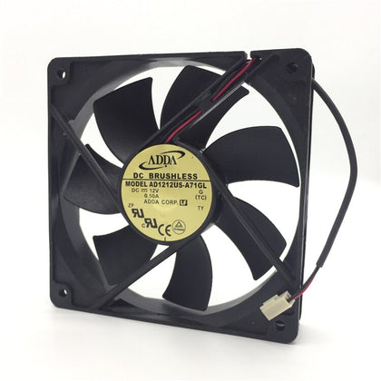 2pcs  ADDA 12V 0.50A 12CM AD1212US-A71GL 12025 Air Volume Chassis Fan Cooling Fan