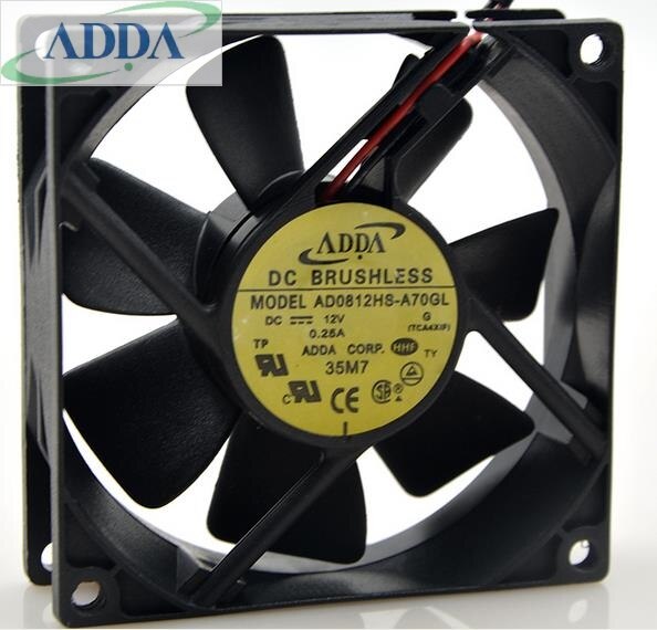 ADDA AD0812HS-A70GL 8025 DC12V 0.25A 8cm Case Cooling Fan
