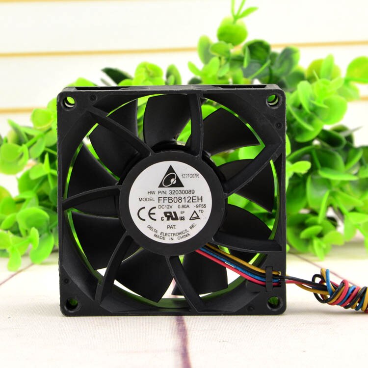 Delta  FFB0812EH  8CM 80MM 8025 80*80*25MM 12V 0.80A Violent Wind Capacity 4 Wire Fan With PWM Support