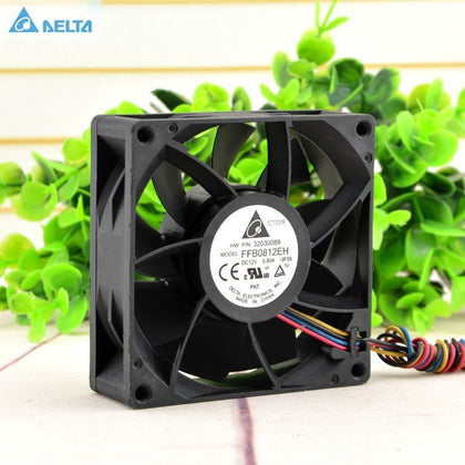 10PCS  Delta  FFB0812EH  8CM 80MM 8025 80*80*25MM 12V 0.80A Violent Wind Capacity 4 Wire Fan With PWM Support