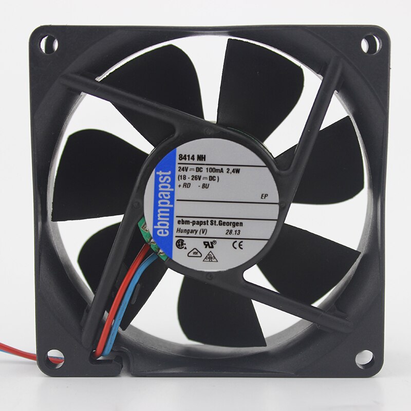 PAPST 8414NH 8414 NH 80mm 8cm DC 24V 2.4W 2-wrie 80x80x25mm Server Square Cooling Fan Fan