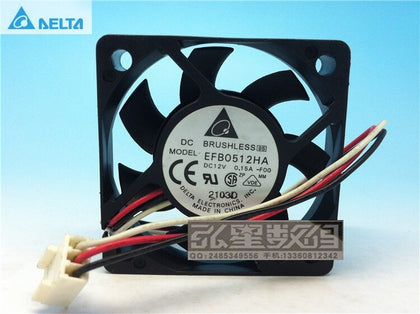 Delta EFB0512HA  50MM 50*50*10MM 5010 12V 0.15A Chassis Power Supply Cooling Fan 3 Wire Heatsink Cooler