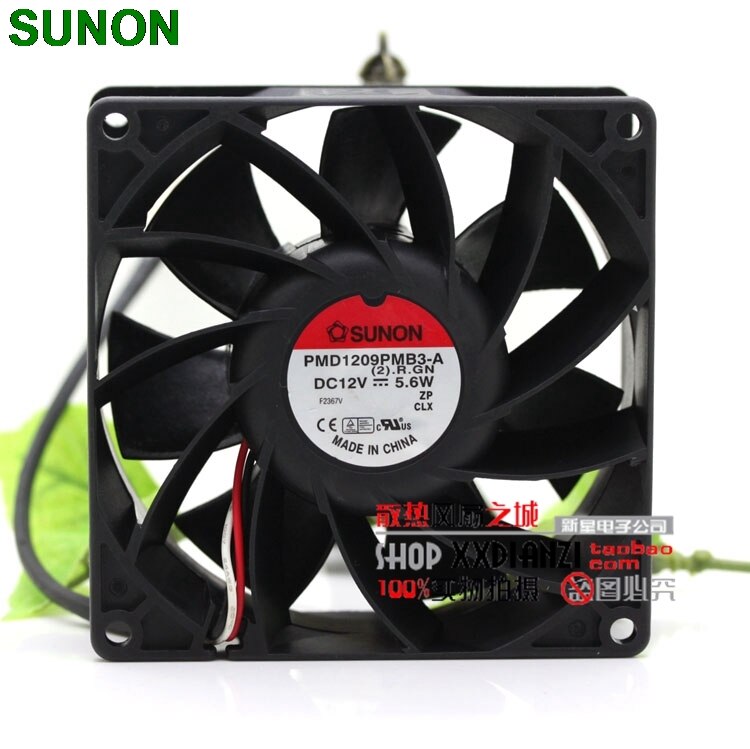 Sunon PMD1209PMB3-A 9cm 9238 5.6W 12V Double Ball Large Air Volume Industrial Cooling Fan