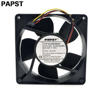 PAPST 5214NH/28HHI 12738 127mm DC 24V 12.2W 450MA Axial Cooling Fan