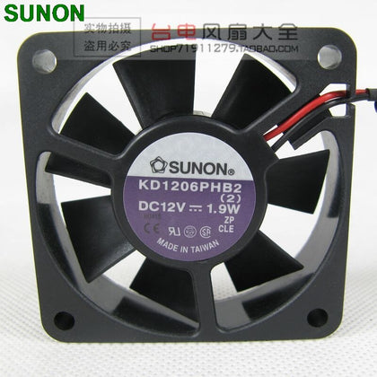 Sunon KD1206PHB2 6015 6cm 60mm DC 12V 0.19W 2Wire Silence Server Cooling Fan