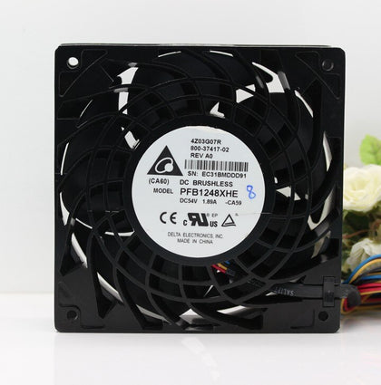 Delta PFB1248XHE 12038 12cm DC 54V(48V) 1.92A Dual Ball Bearing Powerful Inverter Server Metal Frame Axial Cooling Fan