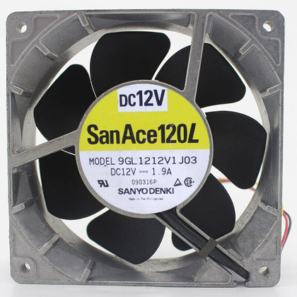 9GL1212V1J03  Sanyo 12038 12V 1.9A 120 * 120 * 38MM Aluminum High Temperature Waterproof Motorcycle Modified Violent Fan