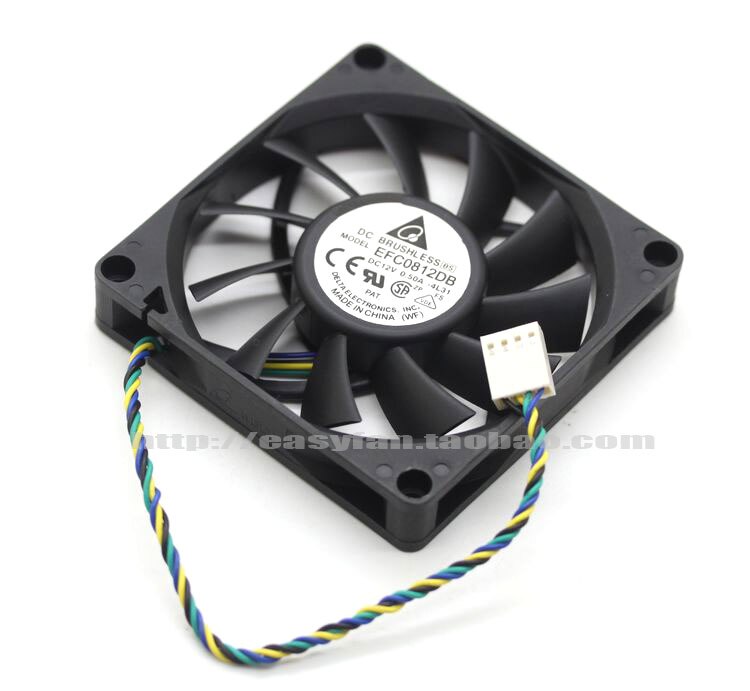 EFC0812DB 8CM 80MM 8015 8*8*1.5CM 80*80*15MM 12V 0.5A 4-wire PWM Cooling  Delta