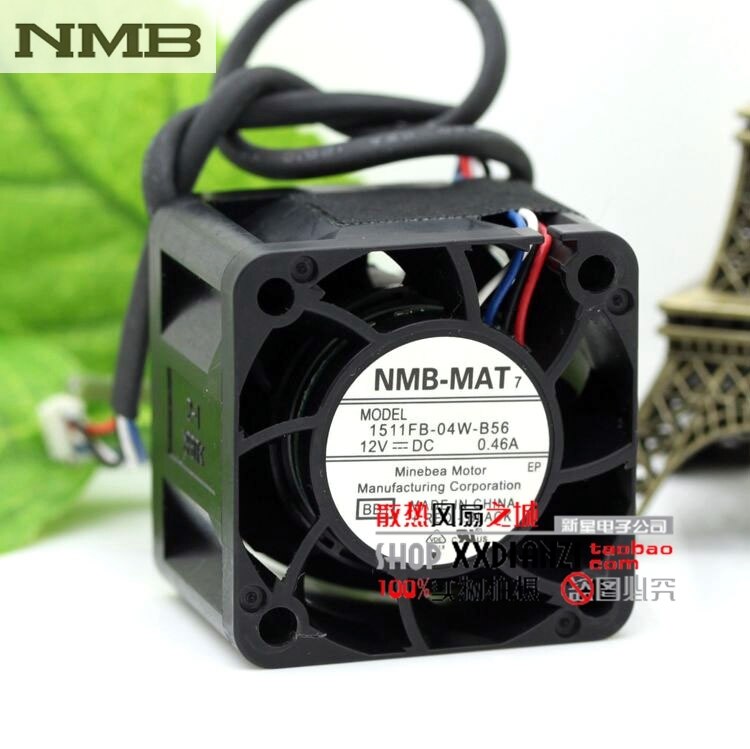 NMB 1511FB-04W-B56 3828 3.8CM 12V 0.46A 4 Line Server Fan