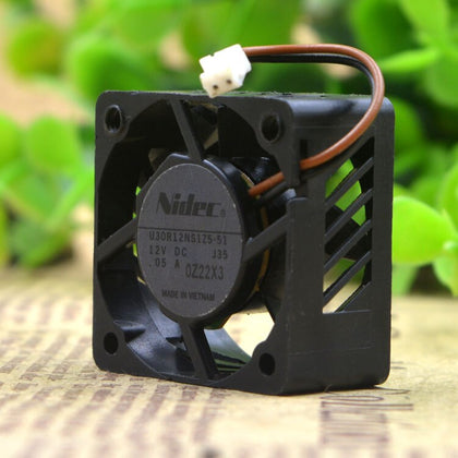 Nidec U30R12NS1Z5-51 30mm 30x30x15mm DC 12V 0.05A 3cm Micro Projector Mini Cooling Fan 8000RPM 3.18CFM