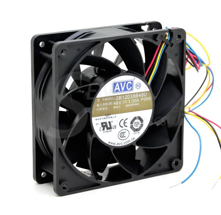 AVC 2B12038B48U -P055 DC 48V 1.3A 12cm 120mm 12038 4-wire PWM Server Inverter Axial Cooling Fans Cooler