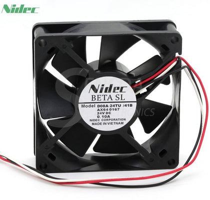 Nidec D08A-24TU /41B  80mm 8cm DC 24V 0.10A  Server Square Axial Cooling Fans 3-wire 80x80x25mm