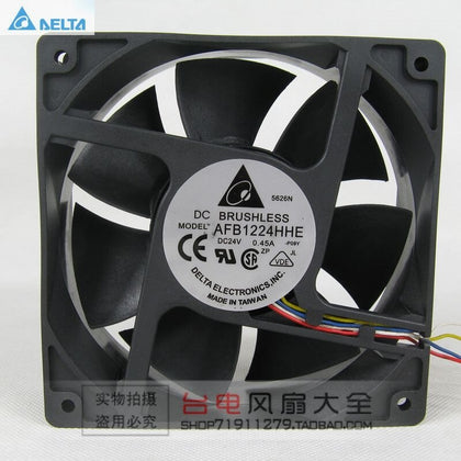 Delta  Afb1224hhe 12CM 12038  120*120*38MM 24v 0.45A Dual Ball Cooling Fan