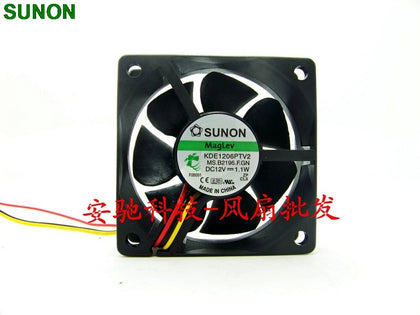 Sunon KDE1206PTV2 6CM 6025 12V 1.1W  Three Lines 3-pin Cooling Fans