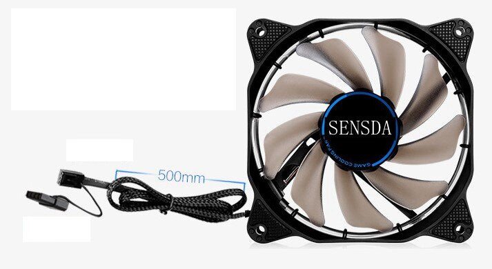 12CM 12025 1200RPM 27DBA Chassis Fan Ring Tongue Solid Color Aperture  E-Sports Atmosphere Low Noise
