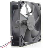 Axial Fan with Deep Flanges and Lower Side Leads — separated flanges, broad blades and lower-side lead pair