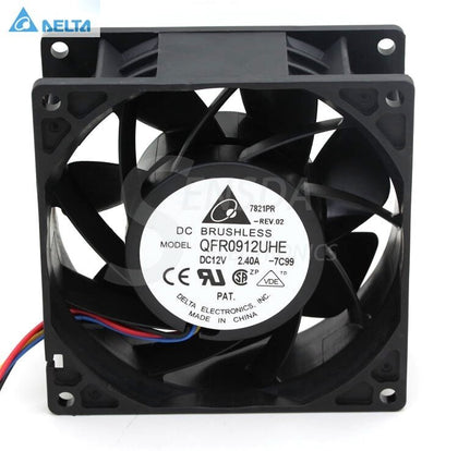 Delta 9cm QFR0912UHE 9238 90mm DC 12v 2.40A 4-pin Pwm Server Inverter Axial Cooler Cooling Fans High Speed