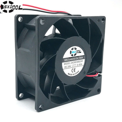 SXDOOL SXD8038B24H 80*80*38mm DC 24V Brushless Cooling Fan 0.45A 6000RPM 83.5CFM 57DBA  Server Inverter Case