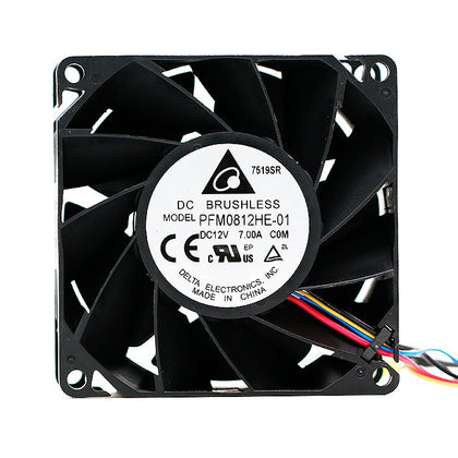 Delta PFM0812HE-01 12V DC 80x80x38mm Brushless Cooling Fan - product photo 2