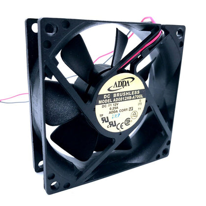 AD0812HB-A70GL 8cm 8025 80mm Fan 80x80x25mm 12V 0.25A 3000RPM 38CFM Double Ball Bearing Cooling Fan