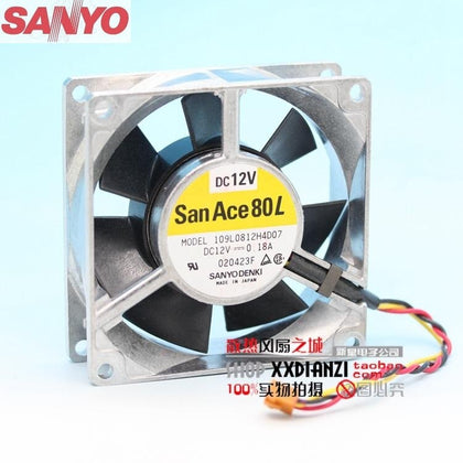 Sanyo 109L0812H4D07 12V 0.18A 8025 Aluminum Frame Ball Bearing Fan