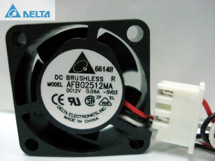 Delta AFB02512MA 2510 25mm DC 12V 0.06A Dual Ball 3-P Axial Mini Micro Cooling Fan