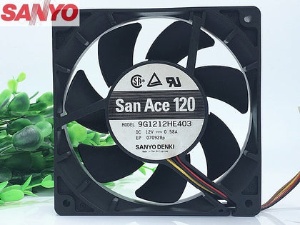 Sanyo 9G1212HE403 12cm12025 12V 0.58A 4line PWM Temperature Control Cooling Fan