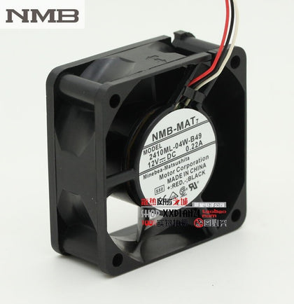 NMB 2410ML-04W-B49 6025 6CM 12V 0.22A Three Wire Tachometer Dual Ball Bearing Fan