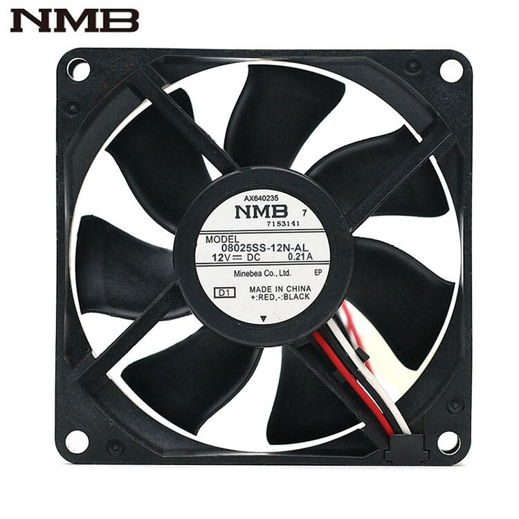 NMB Fan 08025SS-12N-AL 8025 80*80*25mmDC 12V 0.21A 3WIRE Cooling Cooler