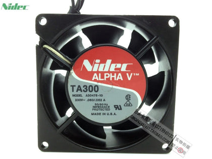 Nidec A30475-10 8038 80*80*38mm AC220V 230V High Temperature Resistant Cooling Fan