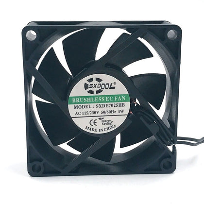 SXDOOL SXDE7025HB rear label showing 115/230V AC, 50/60Hz and 4W