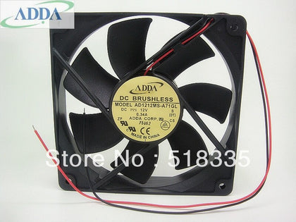 ADDA 1 AD1212MS-A71GL 1225 12025 12CM 120MM  12V  DC 0. 34A Mute Chassis Fan