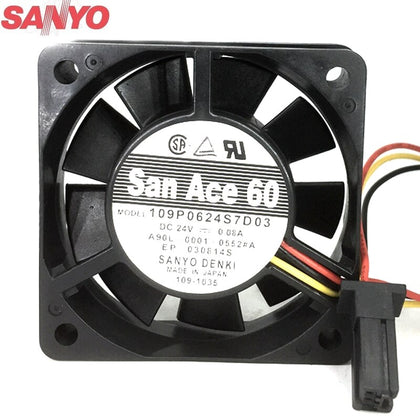 Sanyo 109P0624S7D03  A90L-0001-0552#A Fan 6015 24V 0.08A Axial Cooling Fan