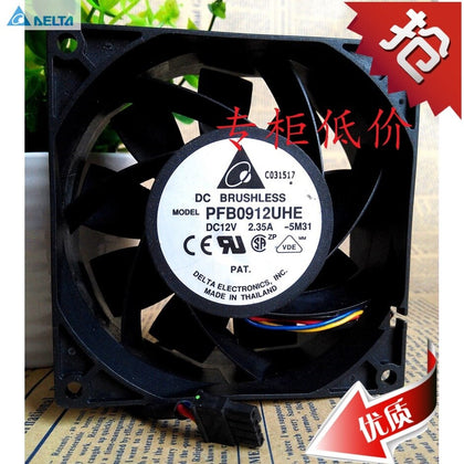 Delta PFB0912UHE DC 12V 2.35A Server Square 90x90x38mm 3-wire Cooling Fan