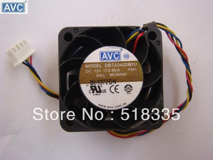 AVC 4020 4CM  4*4 40*40*20MM    12V 0.50A DBTA0420B2U 4 -wire Speed 4CM Violent Fan