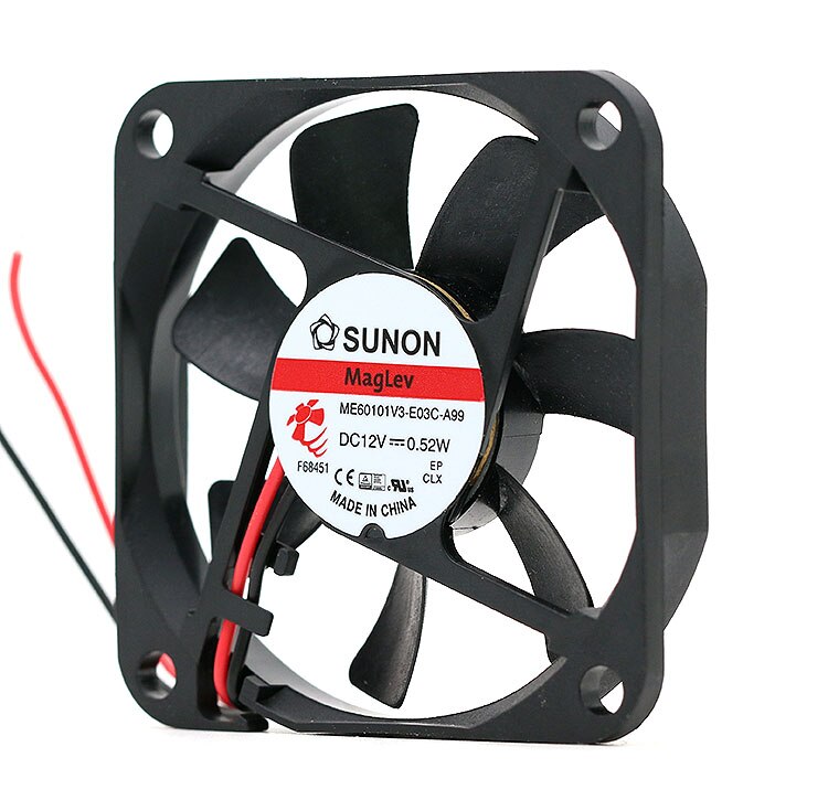 Sunon ME60101V3-E03C-A99 6010 60mm Slim Thickness Silent Quiet 0.52W 2-wire Case Cooling Fan