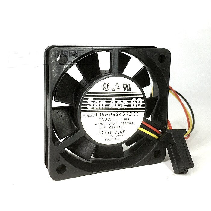 Sanyo 109P0624S7D03  A90L-0001-0552#A Fan 6015 24V 0.08A Axial Cooling Fan