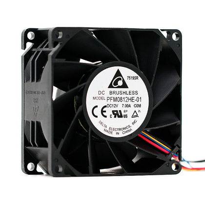 Delta PFM0812HE-01 A01 DC 12V 7.00A 80x80x38mm Server Powerful Axial Cooling Fan