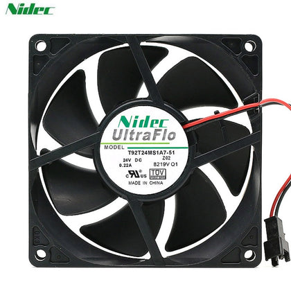 Oringal  Nidec 9cm T92T24MS1A7-51 9225 92*92*25mm DC  24v 0.22a Axial Case Cooling Fan