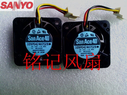 Sanyo 109P0424H7D28 DC 24V 0.08A 4015 4cm 40mm Machine IPC Server Inverter Cooling Fan