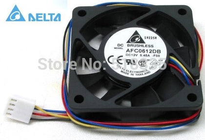 Delta AFC0612DB-F00 60x60x15mm Cooling Fan, 7200 RPM, 29.24 CFM, 47.5 dBA PWM 4-pin Connector