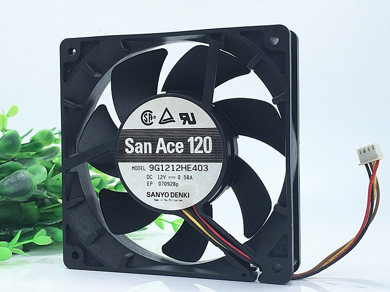 Sanyo 9G1212HE403 12cm12025 12V 0.58A 4line PWM Temperature Control Cooling Fan