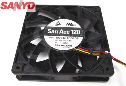 Sanyo 9GV1212G403 12025 120mm 12cm DC 12V 1.68A 3-wire Server Inverter Case Axial Cooling Fans