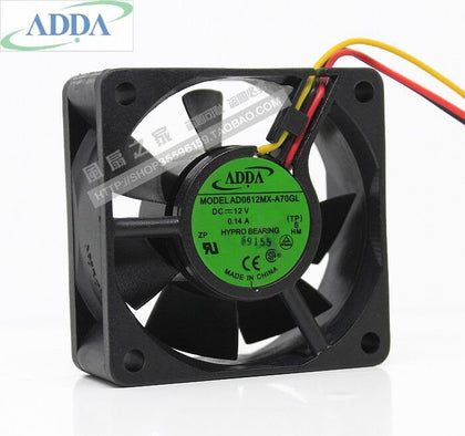 ADDA AD0612MX-A70GL 12V 0.14A60*60*25MM 6025 6*6CM  6cm 60mm HYPRO Bearing Fan